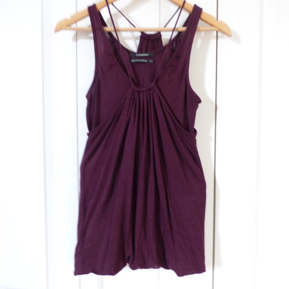 Club Monaco Double Layer Tank Top in Maroon
